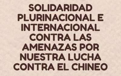Solidaridad Plurinacional e Internacional contra las amenazas por nuestra lucha #BastaDeChineo